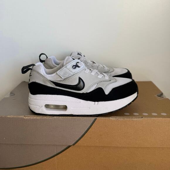 Nike Air Max 1 Easyon White/Black Toddler Sneakers- SZ 11 C - Picture 3 of 12